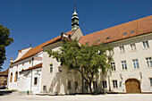 Rear view of the Church of St Catherine and The Klovicevi Dvori in the Gorni Grad area of Zagreb, Croatia