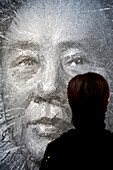 Mao's protrait as part of art installation display in a gallery in Factory 798 Art District. Beijing. France
