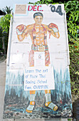 Plakat einer Thaiboxschule, Thong Sala, Ko Pha Ngan, Thailand