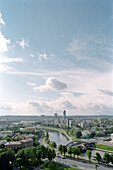 View over Vilnius with river Neris, Vilnius, Lithuania