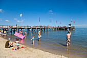 People at beach, Wyk, Foehr island, North Frisian Islands, Schleswig-Holstein, Germany