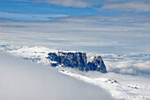 Mountain landscape in Winter, Seiser Alp, Durontal, Molignon, Saltria, South Tyrol, Italy