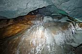 Eishöhle mit Gletscherbach, Schnalstal, Vinschgau, Südtirol, Italien, Europa