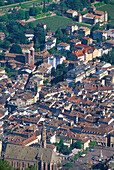 View of the old town of Bolzano with the cathedral and Walther Square, Bolzano, South Tyrol, Italy