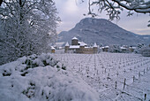 Schloss Maretsch und Winterlandschaft, Bozen, Südtirol, Italien