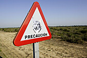 Sign. Doñana National Park. Huelva province. Spain