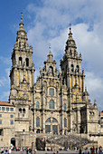 Santiago de Compostela. Galicia. Spain. Cathedral facade by Casas Novoa (1740)