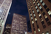 Skyscrapers in Rockefeller Center, New York City; GE Building on left