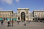 Piazza del Duomo and exterior of Galleria Vittorio Emanuele II, Milan, Italy