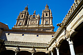 Casa de las Conchas courtyard. Clerecía church. Salamanca. Castilla y Leon. Spain