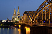 Hohenzollern bridge, Cathedral and Ludwig Museum. Koln (Colonia). Germany
