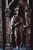 Detail of door, wood. Sculptor Jean Guiramard, Sec. XVI. Cathedral St-Saveur. Aix-en-Provence. Provence. France.