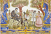 Azulejo, bemalte, glasifizierte Keramikfliesen, Albufeira, Algarve, Portugal, Europa
