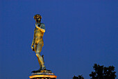 Copy of David in the evening, Piazzale Michelangelo, Florence, Tuscany, Italy, Europe