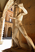 Statue im Innenhof des Palazzo Pitti, Gladiator, antike römische Statue, Florenz, Toskana, Italien, Europa