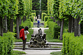 Courtyard garden, Veitshoechheim, Lower Franconia, Bavaria, Germany