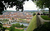 View over Wuerzburg, Lower Franconia, Bavaria, Germany