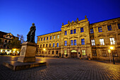 Castle square with Margrave statue, Erlangen, Middle Franconia, Bavaria, Germany