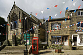 Haworth, St Michael and All Angels church, Main street, Brontes town, West Yorkshire, UK