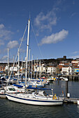Scarborough, sea front, harbour, typical buildings, marina, North Yorkshire, UK