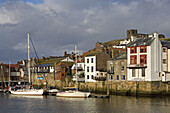 Whitby, harbour, waterfront, quays, boats, North Yorkshire, UK