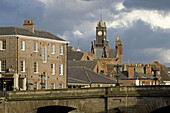 York, Ouse River, quays, riverside, Ouse Bridge, York Magistrates Court, typical buildings, North Yorkshire, UK