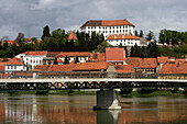 Ptuj, old town, castle, 12th century, 16th century, Drava River, riverbank, Slovenia