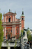 Ljubljana, Franciscan Church of the Annunciation, Baroque, 17th century, Monument to France Preseren, Slovenias greatest poet, Triple Bridge, Slovenia