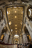 St Peters Peters Basilica interior dome and frescoes The Vatican Rome Italy Europe EU