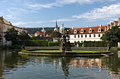 Pond wallenstein palace ornamental garden mala strana. Prague. Czech Republic.