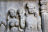 Kanheri caves (Mumbai) Closer view of the Mithuna couples on the right Wall of verandah of Cave No.3