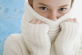 young woman with scarf