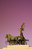 Statue of Goddess Victory, Vittorio Emmanuele II Monument Il Vittoriano, Rome, Italy (sunset filter)