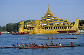 Boat race, Royal Lake, Rangoon, Myanmar