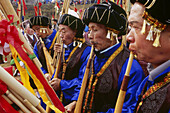 Miao lusheng players, lusheng festival, gulong, guizhou, China