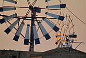 Wind mill at sunset. Majorca. Balearic Islands. Spain