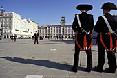 Italy, Friuli Venezia Giulia, Trieste, Piazza  Dell'Unità D'Italia, Carabinieri.