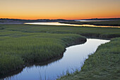 Salt Marsh at Sunrise. Sandwich, Cape Cod, Massachusetts, USA