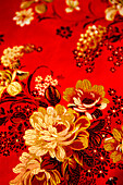 Floral design embroidered taiwanese silk, Taiwan, Asia