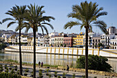 Triana quarter and Guadalquivir river, Sevilla. Andalucia, Spain