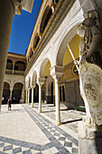 Main courtyard of Casa de Pilatos, Sevilla. Andalucia, Spain
