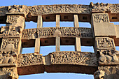 Buddhist monuments: Torana of Big stupa (1 c. AD), UNESCO World Heritage site, Sanchi, India