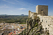 Arab castle, Olvera. Pueblos Blancos (white towns), Cadiz province, Andalucia, Spain
