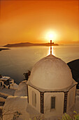 Dessen, Die insel, Griechenland, Kapelle, Krater, Santorin, Santorini, Sonnenuntergang, Sonnenuntergänge, Thera, Thira, N45-764369, agefotostock