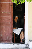 Old Woman in traditional black Clothing