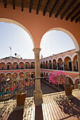 The interior courtyard of the Municipal Palace Palacio Municipal, El Fuerte, Mexico