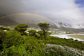 A rainbow over Camps Bay near Cape Town, South Africa