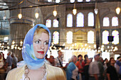 30 year old woman in the Blue Mosque, Istanbul. Turkey