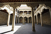 Courtyard of Casa de las Conchas (15th century), Salamanca. Castilla-Leon, Spain