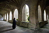 Cloister of the Royal Benedictine abbey of San Julian, Samos. Lugo province, Galicia, Spain